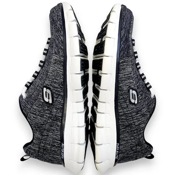 Sketchers-Women's SIZE 6- Memory Foam Elite Sneakers-Flex Elite-Black White - Picture 11 of 15